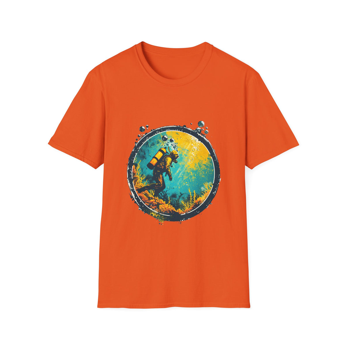 🤿 Dive into Adventure – Scuba Diving Sports T-Shirt, Unisex, Colors ⚫🔵🔴🟠🟡⚪