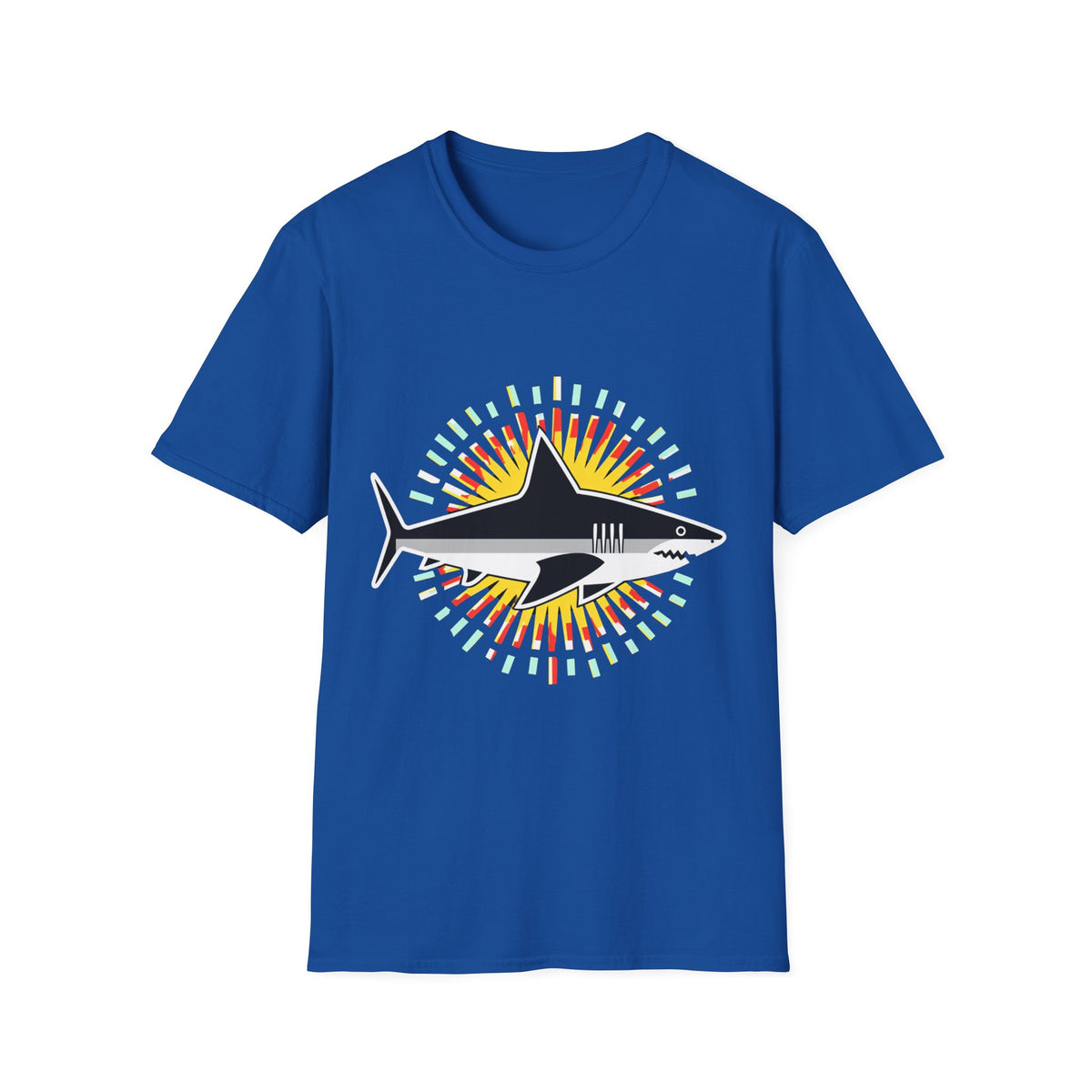 🦈 Shark Vintage Ocean Graphic T-Shirt, Unisex, Colors ⚫🔵🔴🟡⚪