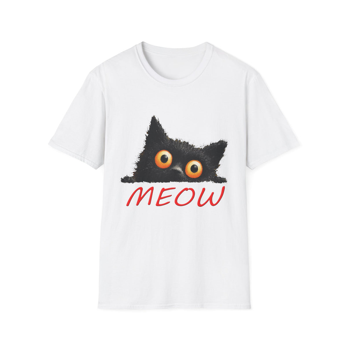 🐱 Curious Kitty T-Shirt, Unisex, Colors ⚫🔵🔴🟢🟠🟡⚪
