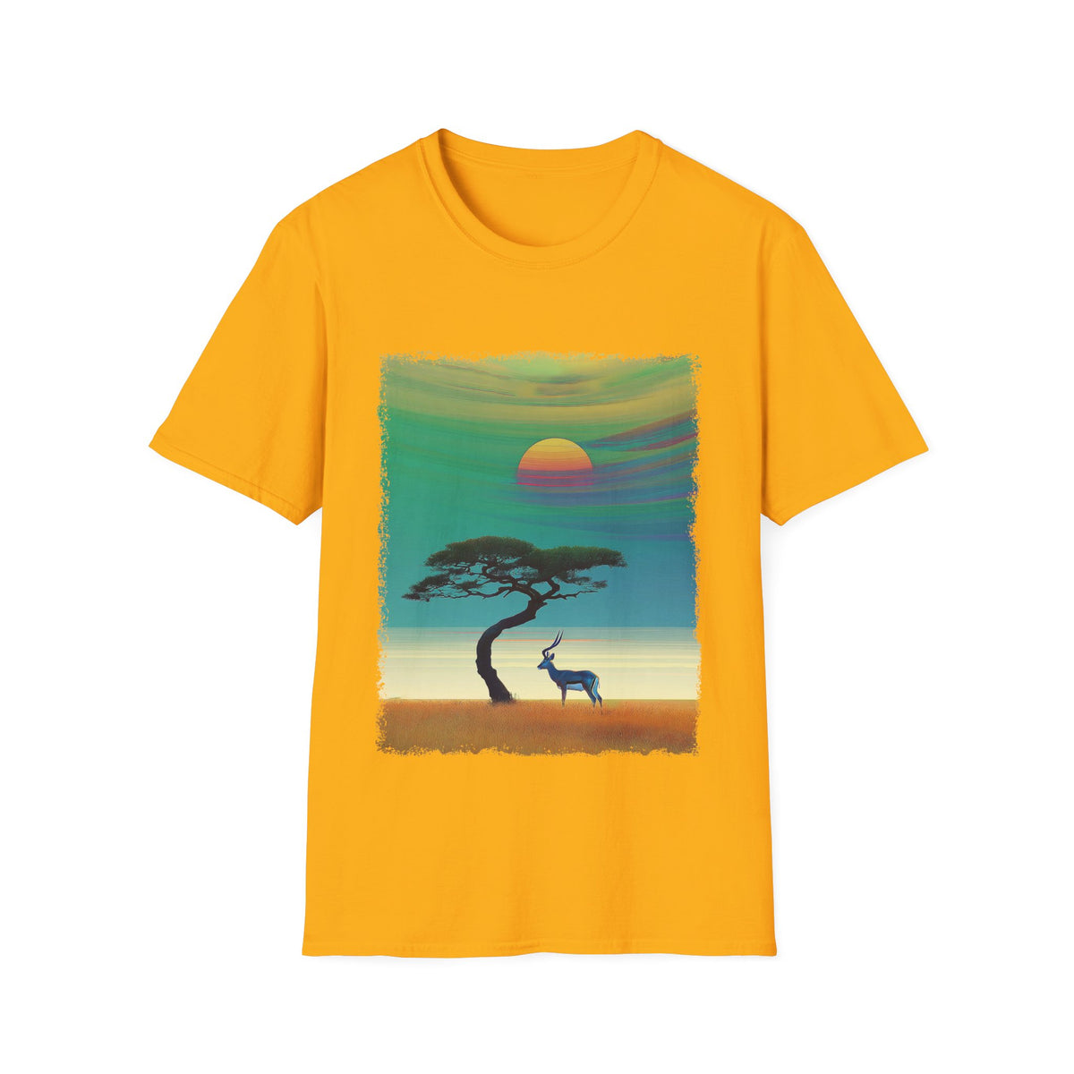🦌 Majestic Africa Wildlife Nature T-Shirt, Unisex, Colors ⚫🔵🔴🟠🟡⚪