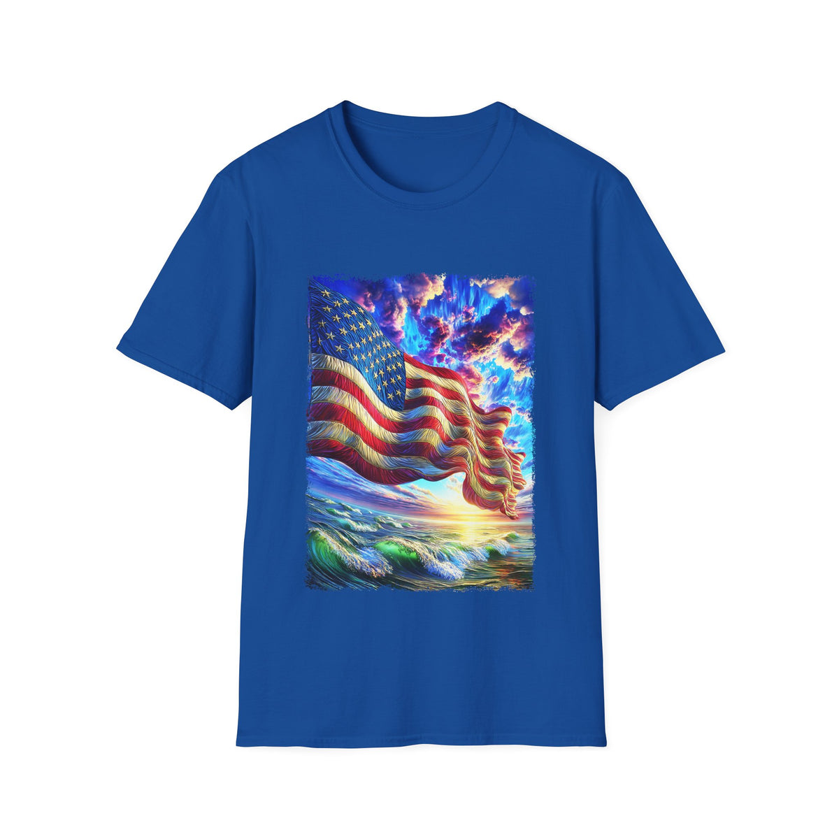 🇺🇸 American Flag T-Shirt | Patriotic USA Shirt | 4th of July Shirt, Unisex, Colors ⚫🔵🔴🟡⚪