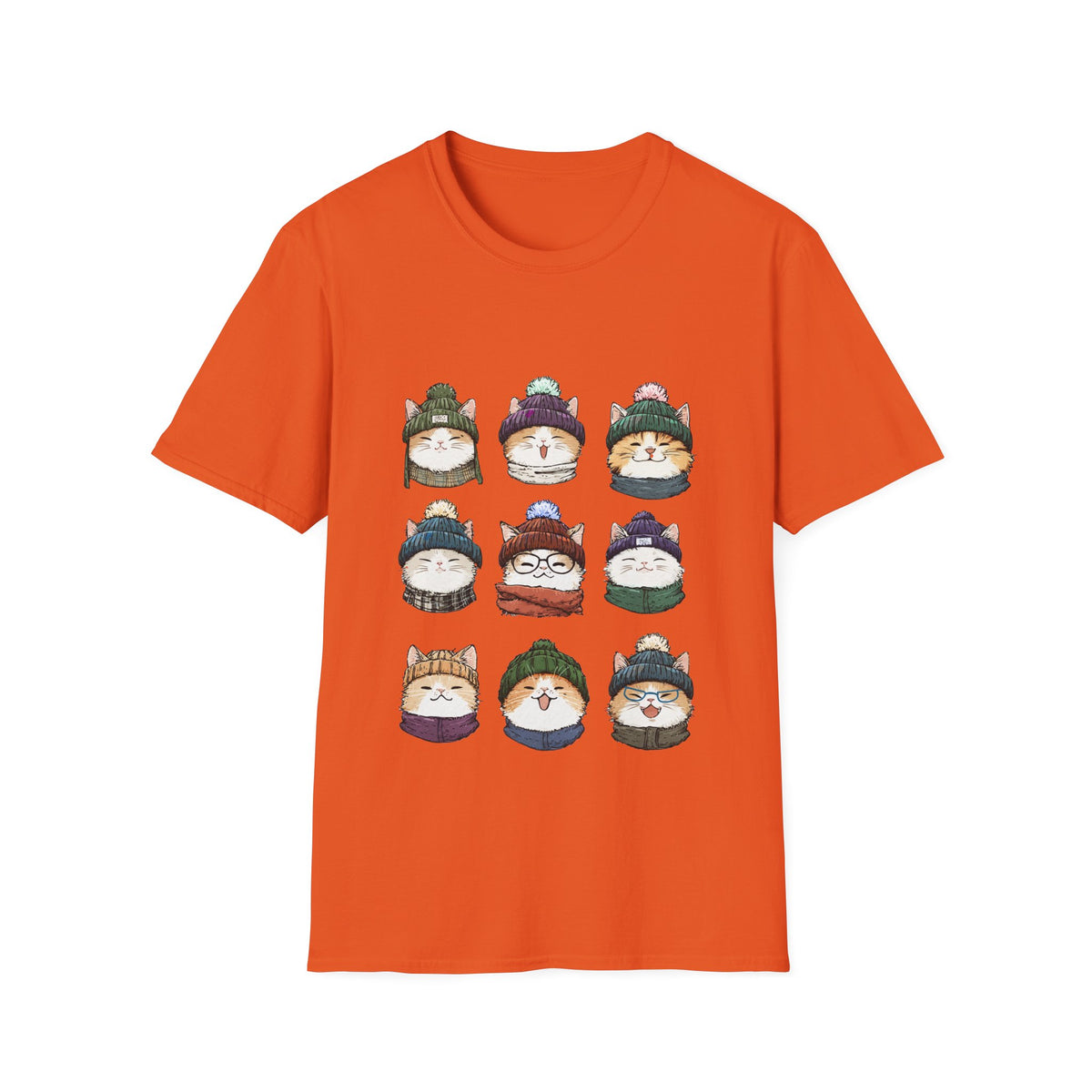 😸 Cute Kitty Collage T-Shirt – Adorable Cats, Unisex, Colors ⚫🔵🔴🟠🟡⚪