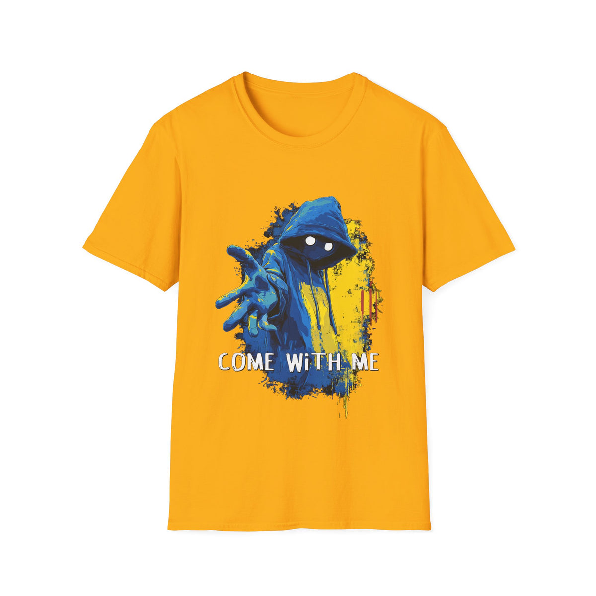 🚶‍♂️ COME WITH ME – Superhero Style Graphic T-Shirt, Unisex, Colors ⚫🔵🔴🟢🟡⚪