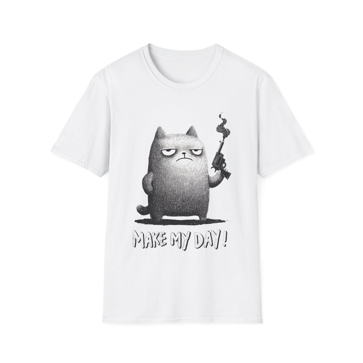 🔭 Funny T-Shirt - Armed & Adorable – Tactical Kitty Graphic Tee, Unisex, Colors ⚫🔵🔴🟡⚪