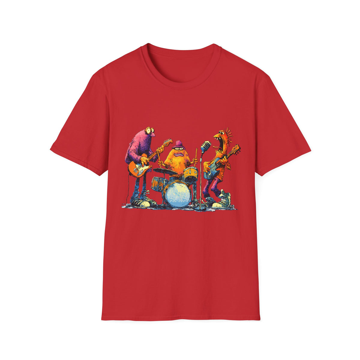 🤘 Funny Rock Band T-Shirt, Unisex, Colors ⚫🔵🔴🟡⚪