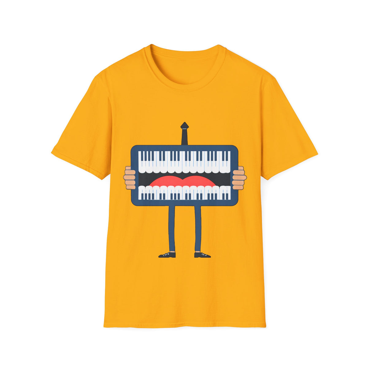 🎹 Piano Mouth Funny Musician's T-Shirt, Unisex, Colors ⚫🔵🔴🟡⚪