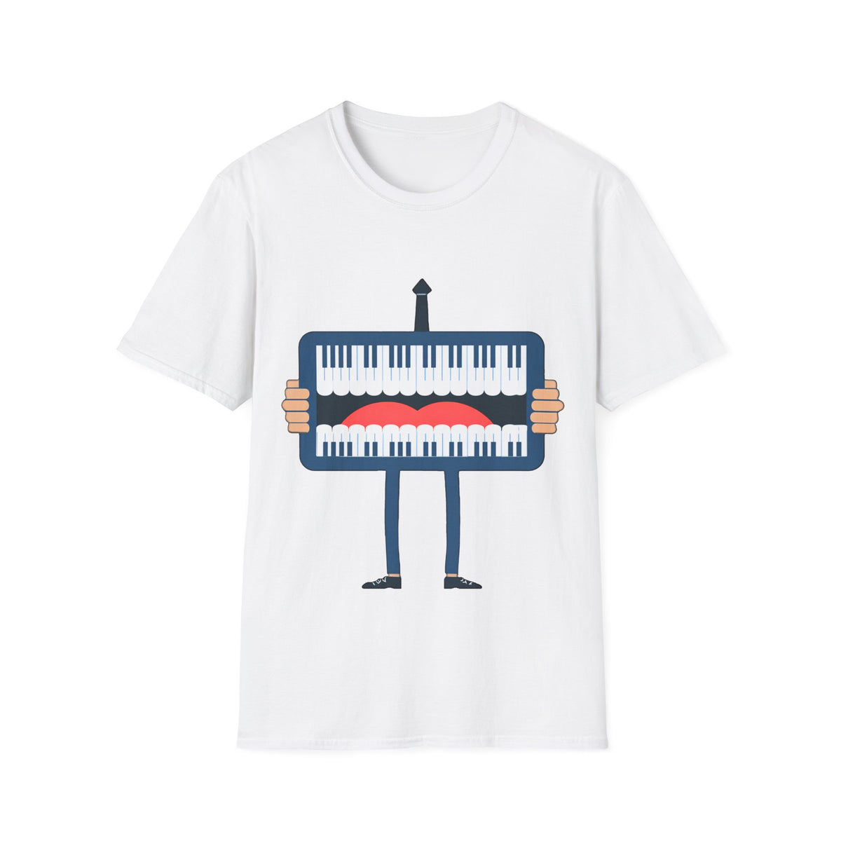 🎹 Piano Mouth Funny Musician's T-Shirt, Unisex, Colors ⚫🔵🔴🟡⚪