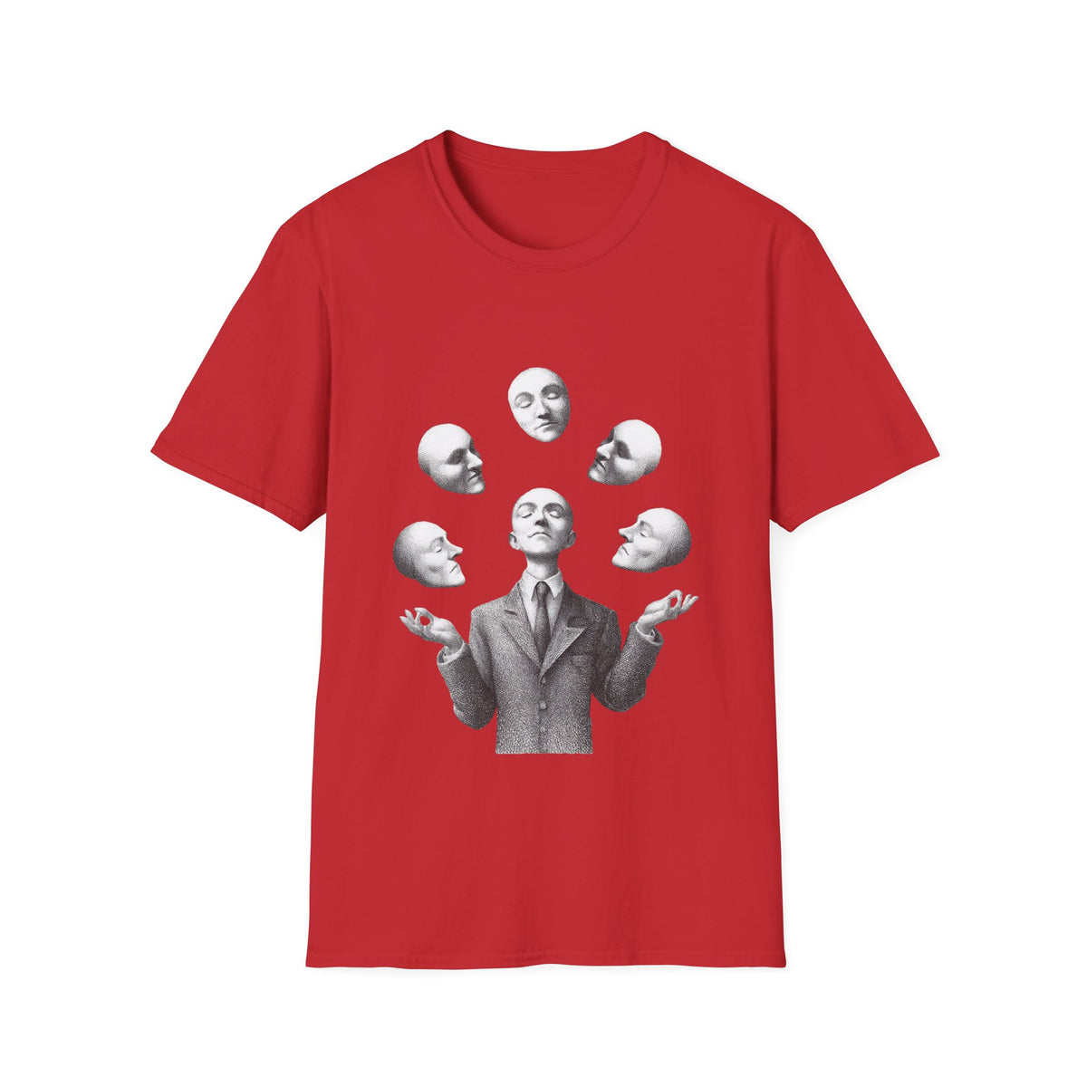 🤹 Juggling Myself – Surreal Juggler T-Shirt, Unique artwork tee, Unisex, Colors ⚫🔵🔴🟡⚪
