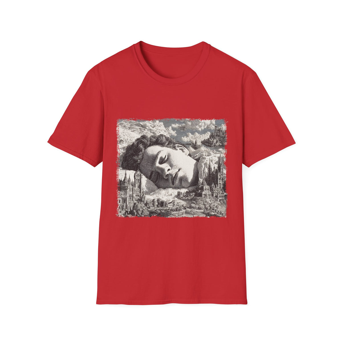 💭 Dreaming Big T-Shirt | Surreal Black & White Art Tee, Unisex, Colors ⚫🔵🔴🟡⚪