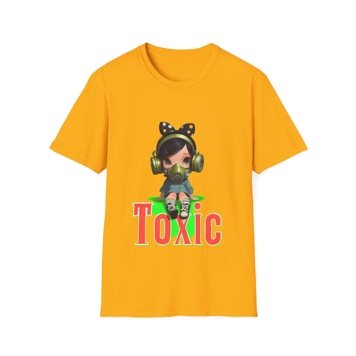 ☢️ Cute Toxic Girl – Chaos Graphic T-Shirt, Unisex, Colors ⚫🔵🔴🟠🟡⚪