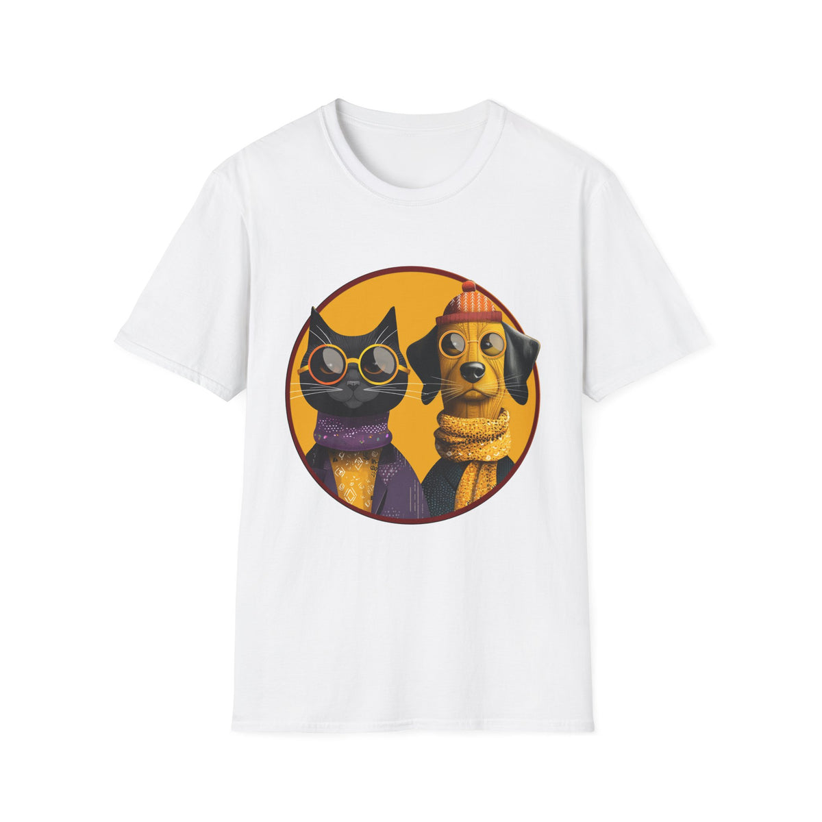 ❤️ Purrfect Match, Ruff Around the Edges T-Shirt, Unisex, Colors ⚫🔵🔴🟡⚪
