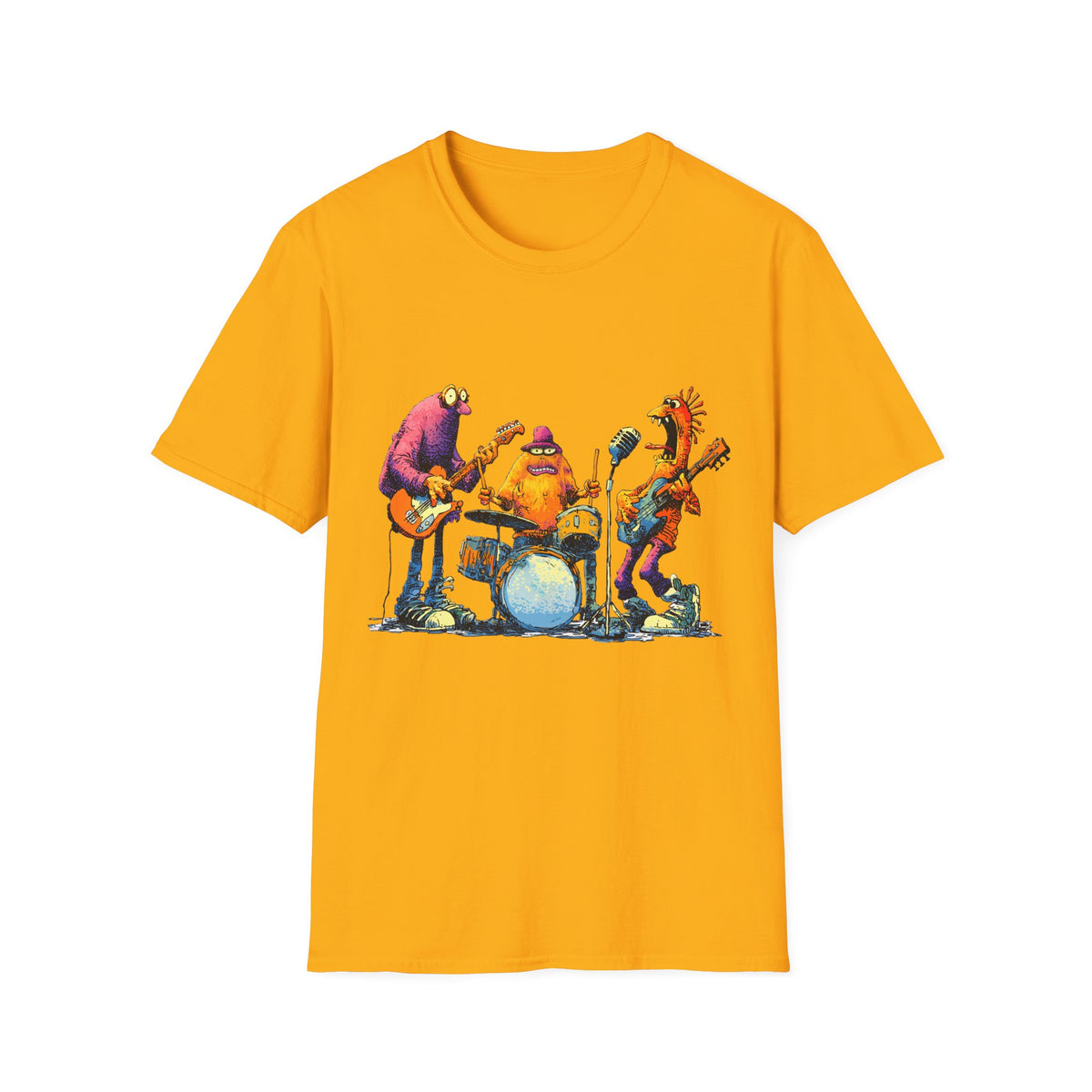 🤘 Funny Rock Band T-Shirt, Unisex, Colors ⚫🔵🔴🟡⚪