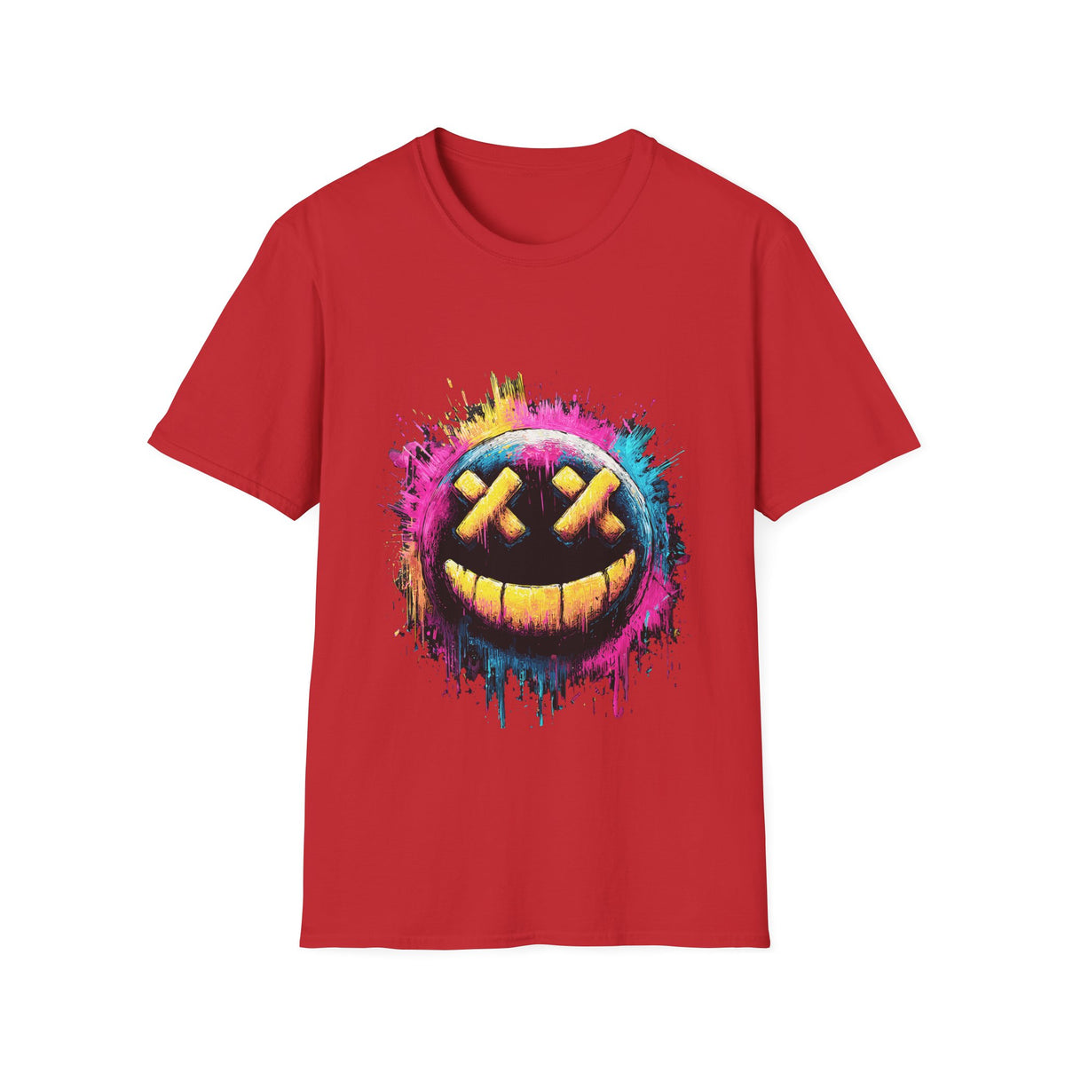 🤩 Smiley Face X Eyes T-Shirt | Retro Smile Graphic Tee | Edgy Streetwear, Unisex, Colors ⚫🔵🔴🟢🟠🟡⚪