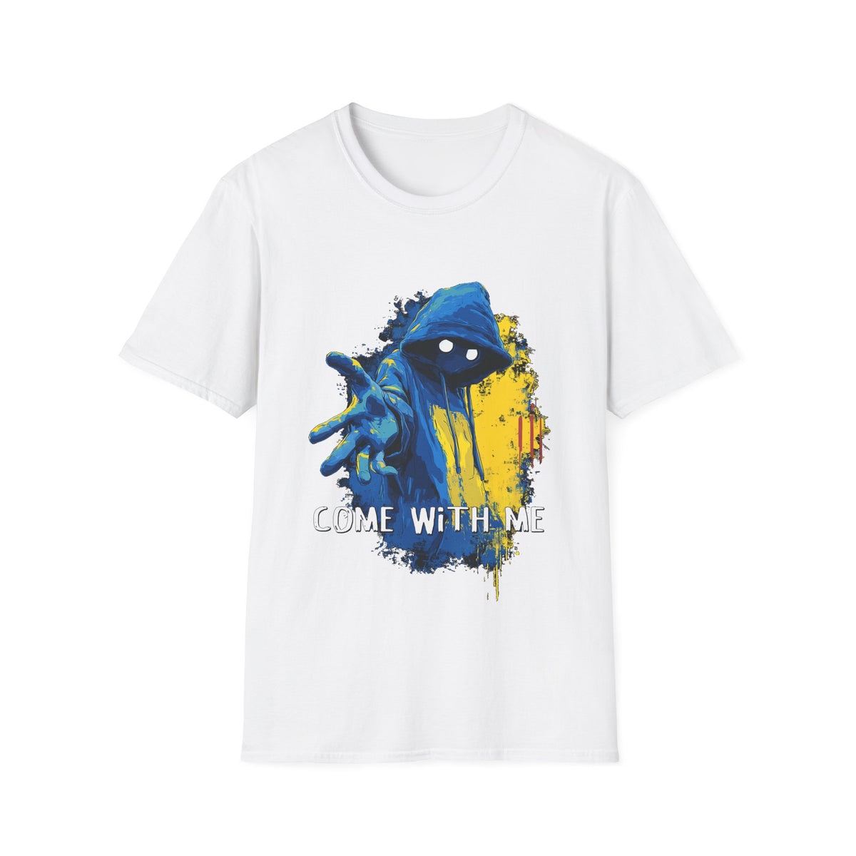 🚶‍♂️ COME WITH ME – Superhero Style Graphic T-Shirt, Unisex, Colors ⚫🔵🔴🟢🟡⚪