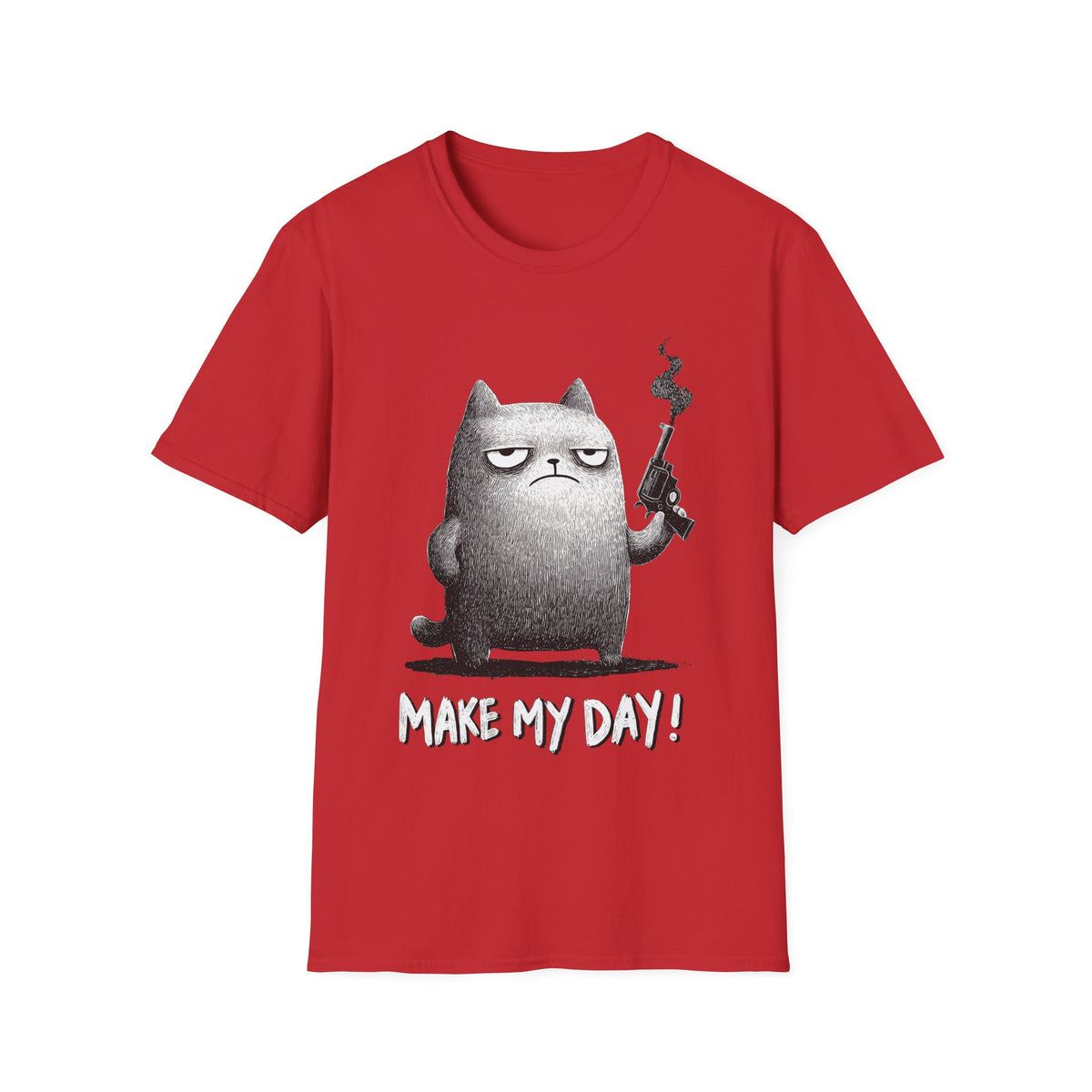 🔭 Funny T-Shirt - Armed & Adorable – Tactical Kitty Graphic Tee, Unisex, Colors ⚫🔵🔴🟡⚪