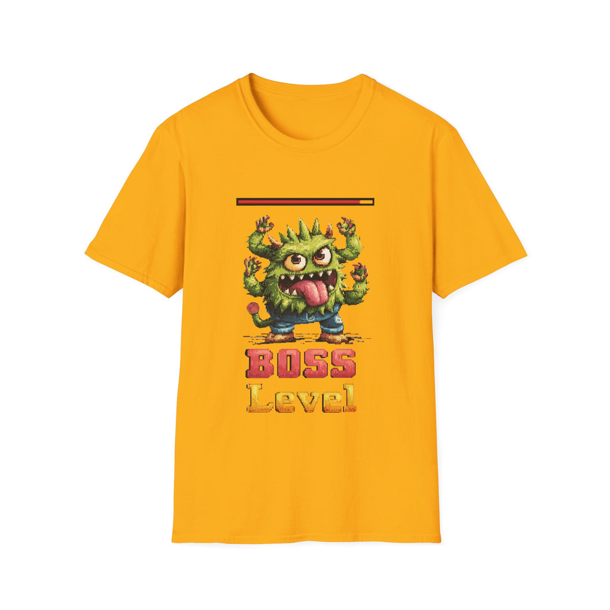 👹 Boss Level Gaming Shirt – Gamer Graphic Tee, Unisex, Colors ⚫🔵🔴🟢🟠🟡⚪