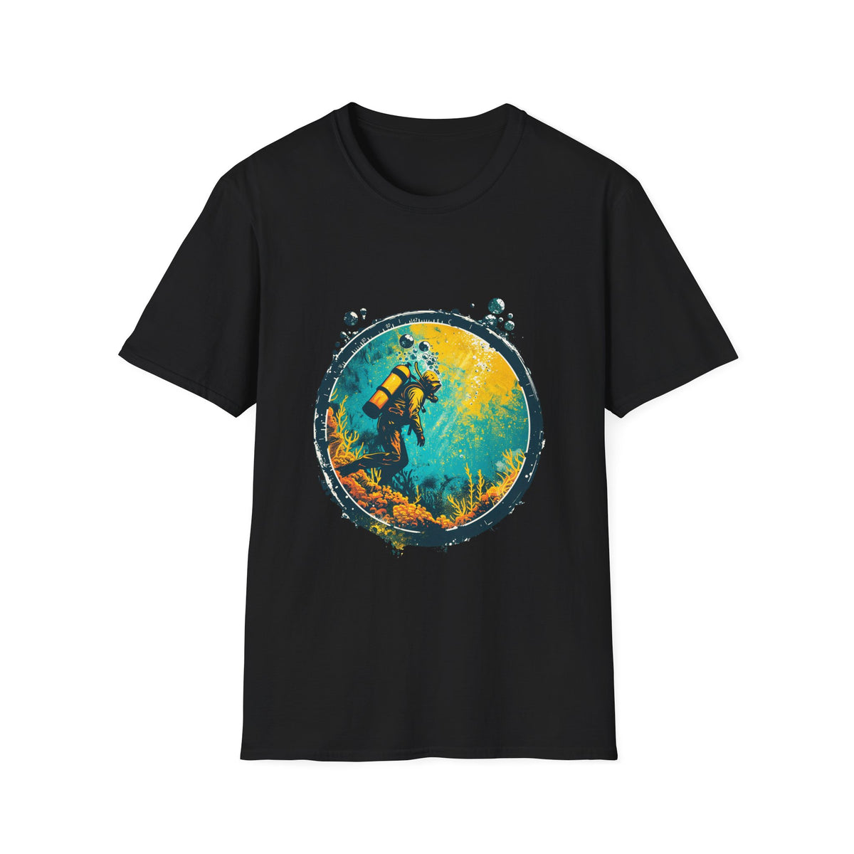 🤿 Dive into Adventure – Scuba Diving Sports T-Shirt, Unisex, Colors ⚫🔵🔴🟠🟡⚪