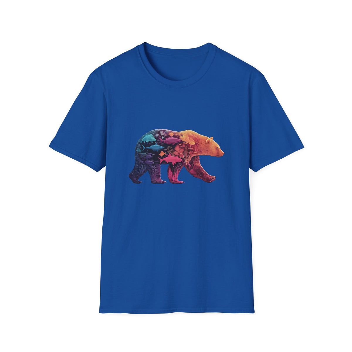 🐻 Bear Silhouette – Nature Wildlife Graphic T-Shirt, Unisex, Colors ⚫🔵🔴🟠🟡⚪