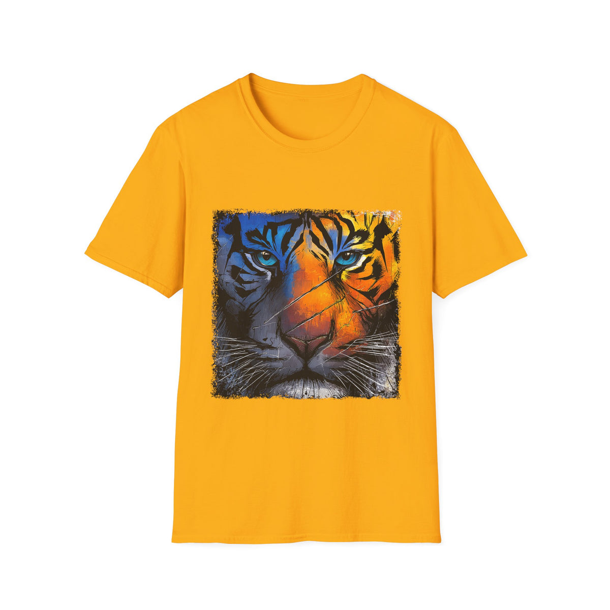 🐯 Majestic Tiger T-Shirt – Fierce Wildlife Animal Graphic Design, Unisex, Colors ⚫🔵🔴🟡⚪