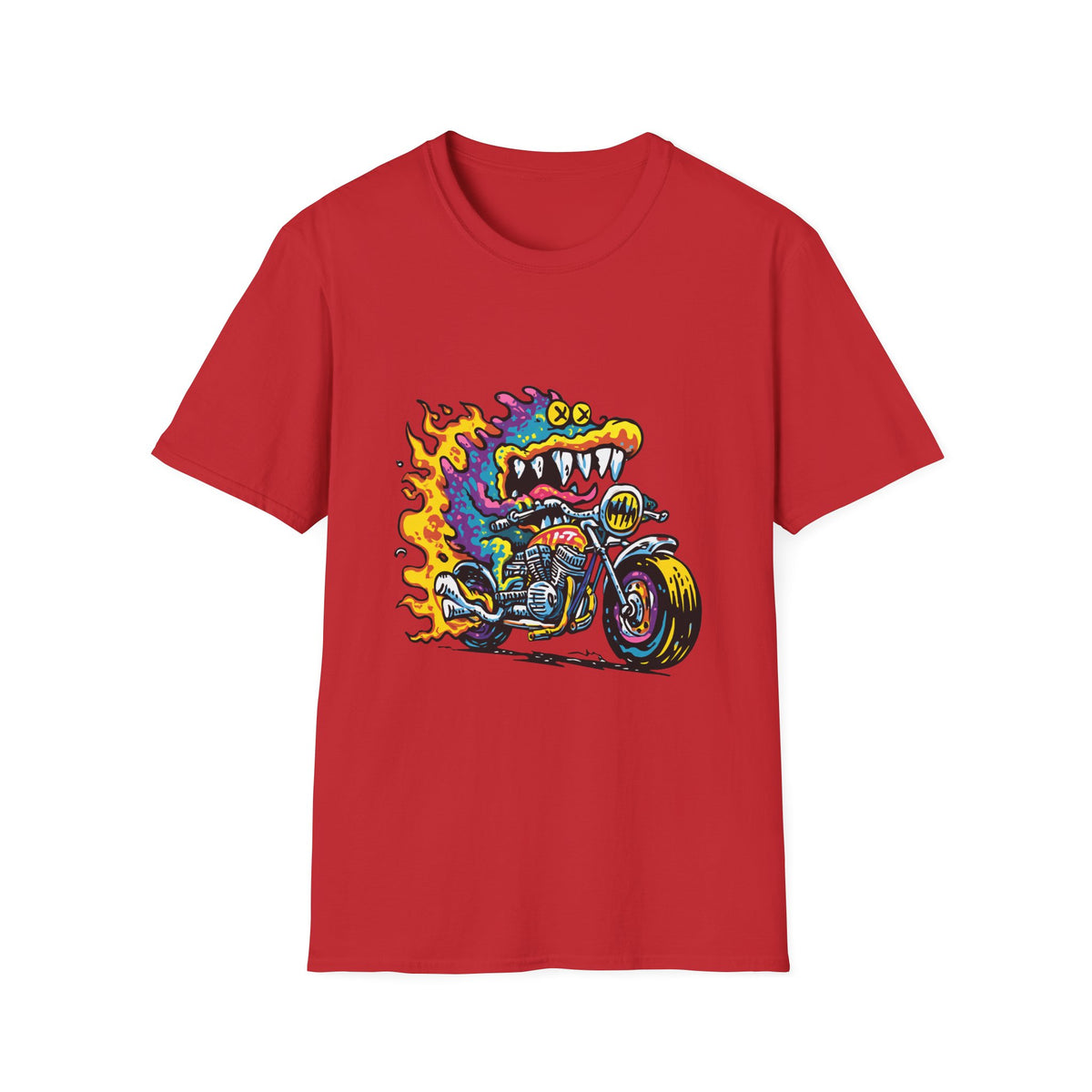 🚴 Cartoon Bike Rider T-Shirt – Fun Cycling Bike Lovers, Unisex, Colors ⚫🔵🔴🟠🟡⚪