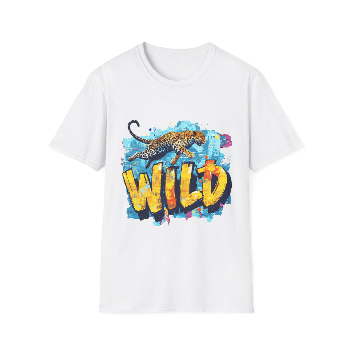 🐯 Wild-Leopard Graphic T-Shirt | Fierce Big Cat Nature Tee, Unisex, Colors ⚫🔵🔴🟠🟡⚪