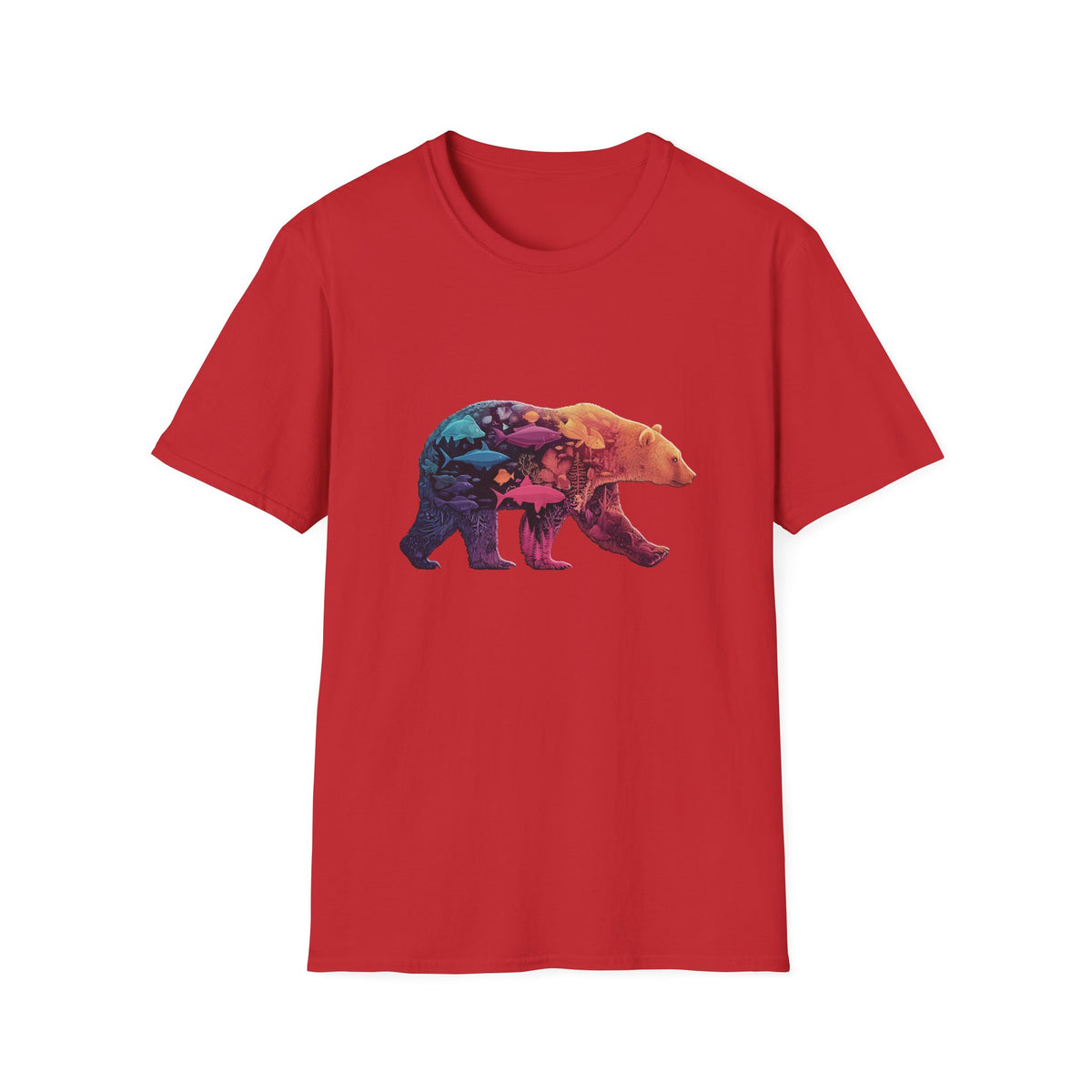 🐻 Bear Silhouette – Nature Wildlife Graphic T-Shirt, Unisex, Colors ⚫🔵🔴🟠🟡⚪