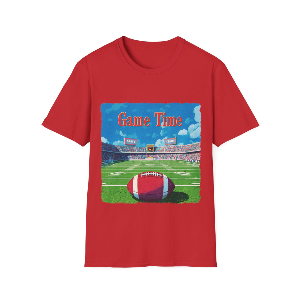 🏈 Football Game Time T-Shirt – Classic Sports Tee for Football Fans, Unisex, Colors ⚫🔵🔴🟠🟡⚪