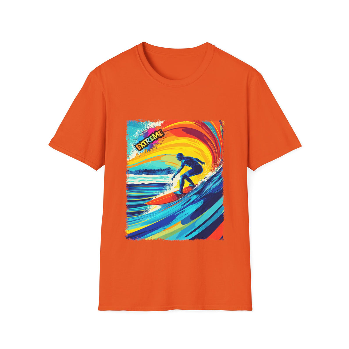 🏄  Surf Extreme Style – Ride the Wave, Sports T-Shirt, Unisex, Colors ⚫🔵🔴🟡⚪