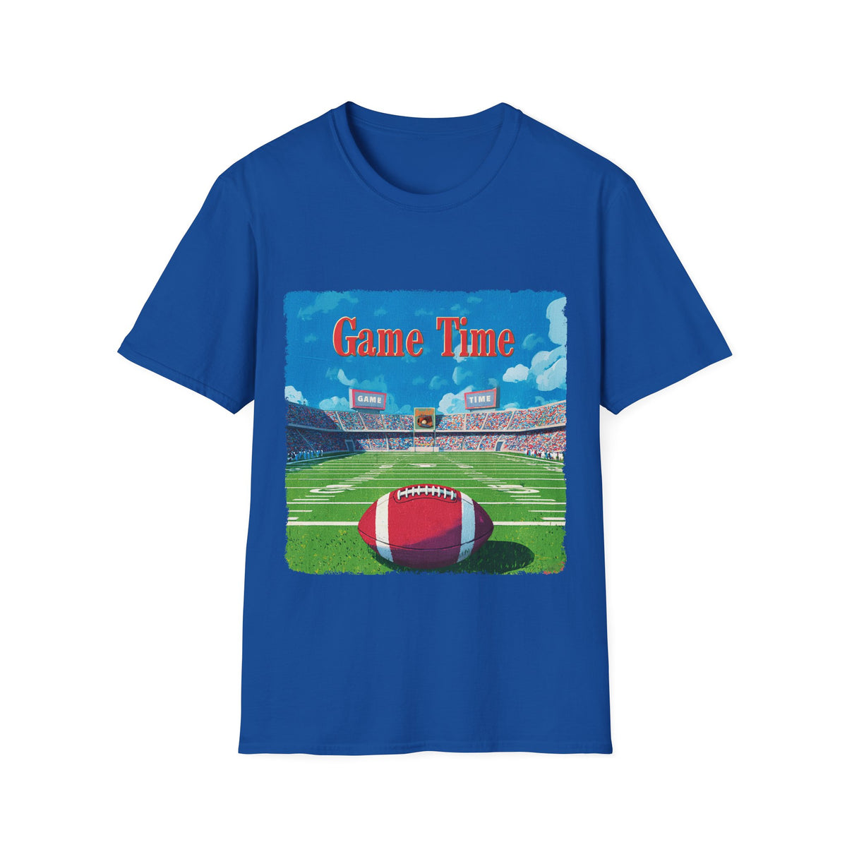 🏈 Football Game Time T-Shirt – Classic Sports Tee for Football Fans, Unisex, Colors ⚫🔵🔴🟠🟡⚪