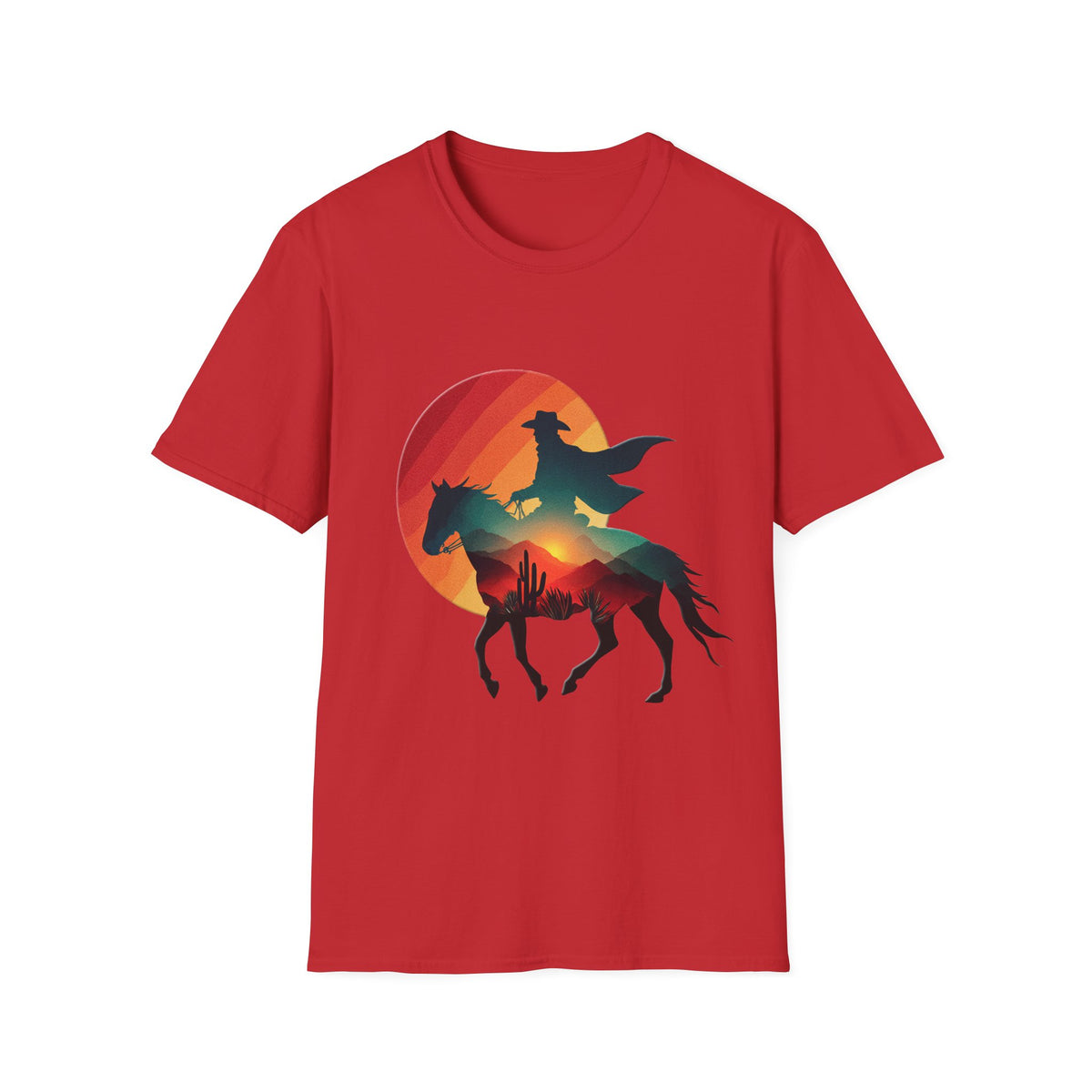 🤠 Cowboy Sunset Western T-Shirt | Ranch Cowboy, Unisex, Colors ⚫🔵🔴🟡⚪
