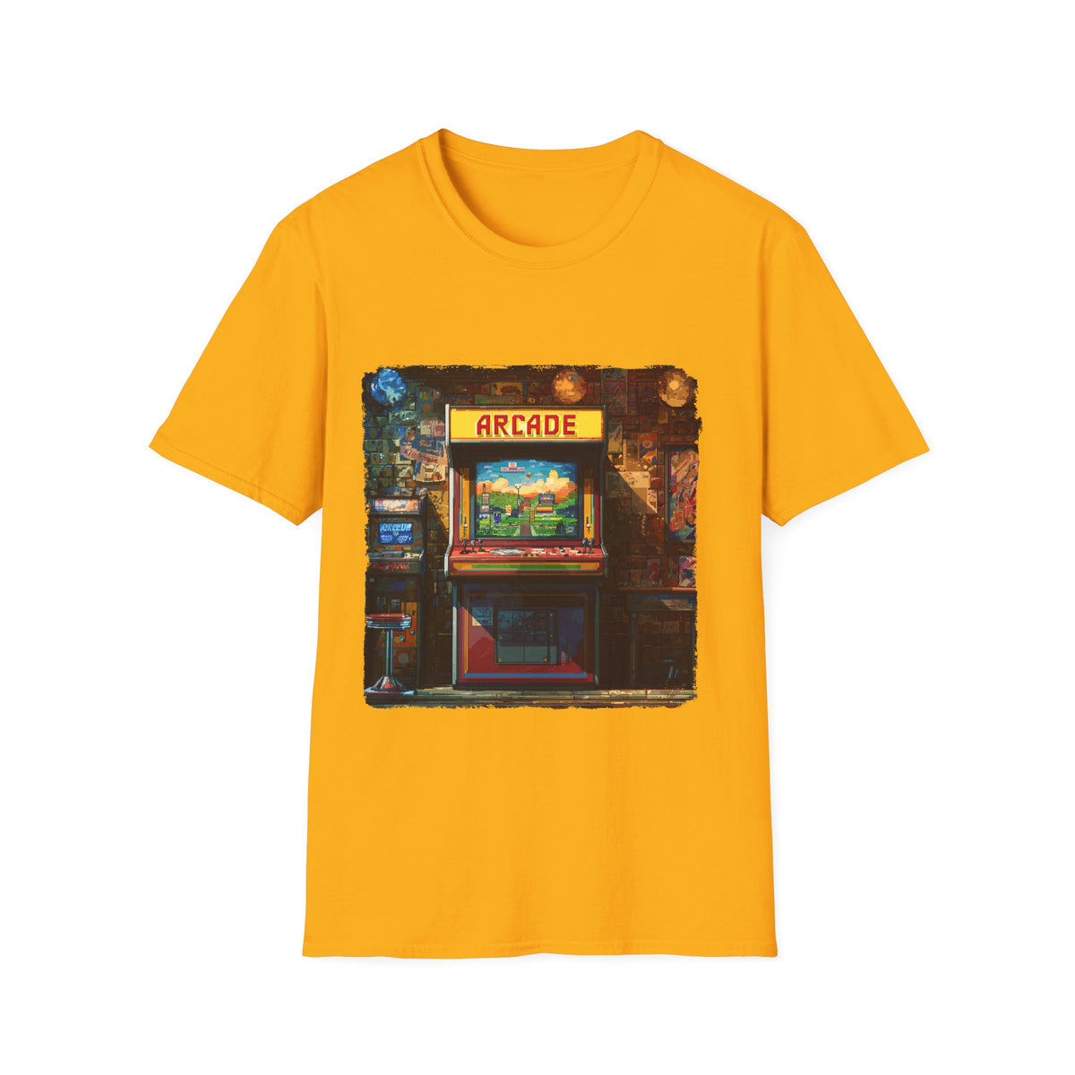 👾 Retro Arcade Gamer T-Shirt – Classic Gaming Vibes & 80s Nostalgia, Unisex, Colors ⚫🔵🔴🟠🟡⚪