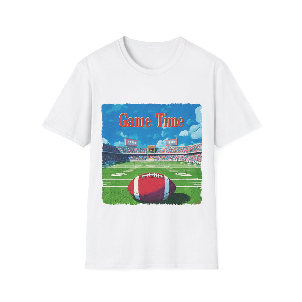 🏈 Football Game Time T-Shirt – Classic Sports Tee for Football Fans, Unisex, Colors ⚫🔵🔴🟠🟡⚪