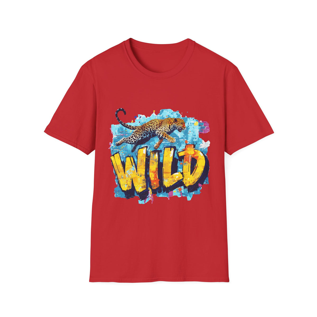🐯 Wild-Leopard Graphic T-Shirt | Fierce Big Cat Nature Tee, Unisex, Colors ⚫🔵🔴🟠🟡⚪