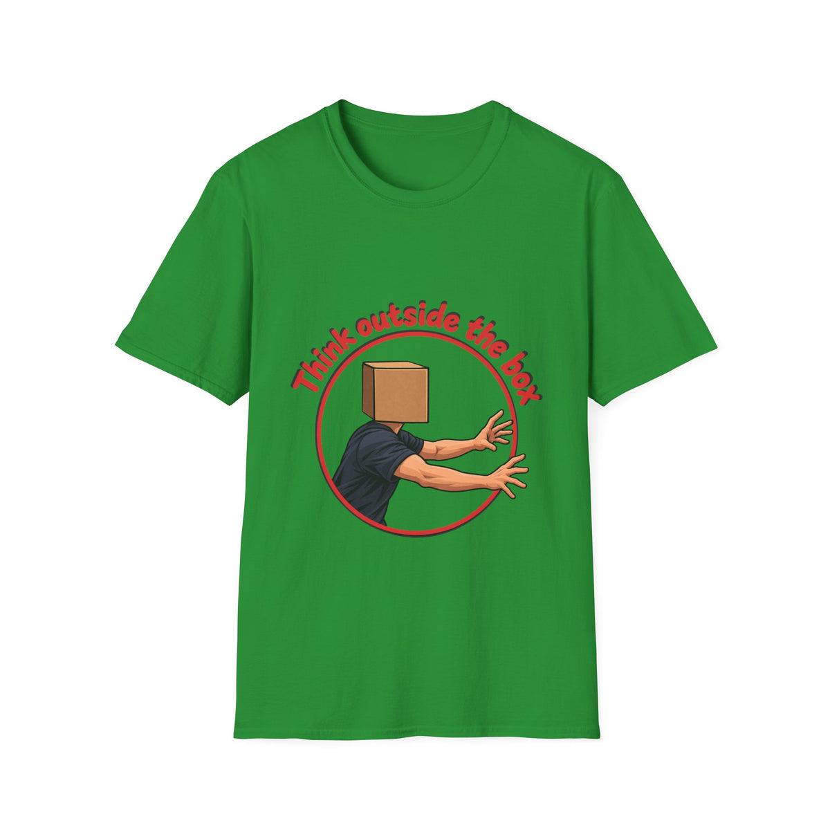 📦 Think Outside the Box – Creative Mindset Graphic T-Shirt, Unisex, Colors ⚫🔵🔴🟢🟡⚪