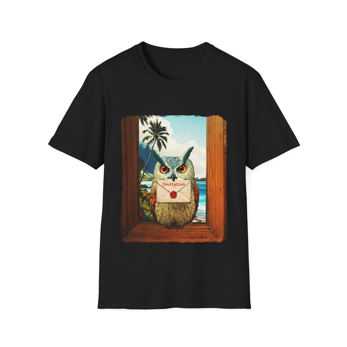 🦉 Owl Invitation Letter T-Shirt, Unisex, Colors ⚫🔵🔴🟡⚪