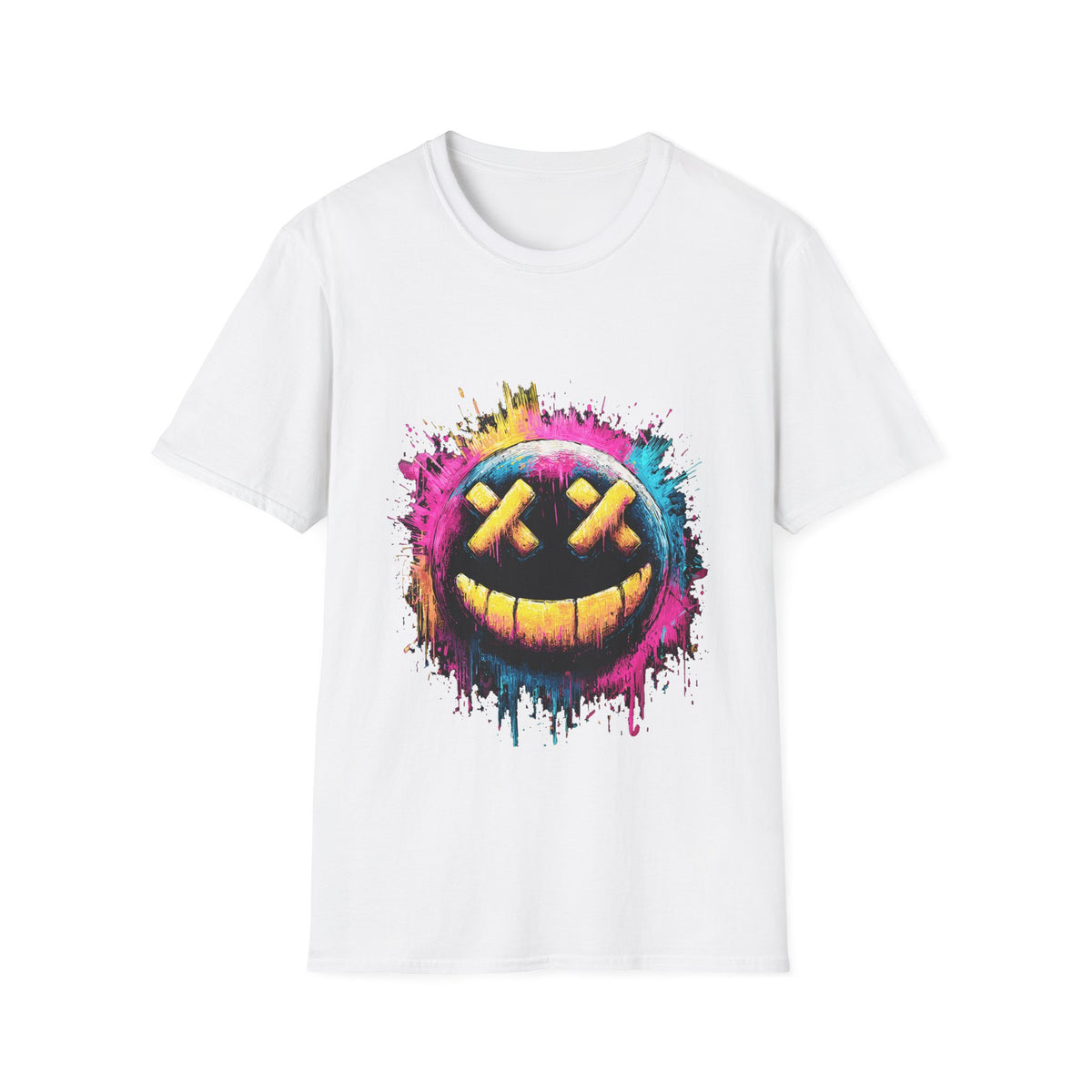 🤩 Smiley Face X Eyes T-Shirt | Retro Smile Graphic Tee | Edgy Streetwear, Unisex, Colors ⚫🔵🔴🟢🟠🟡⚪
