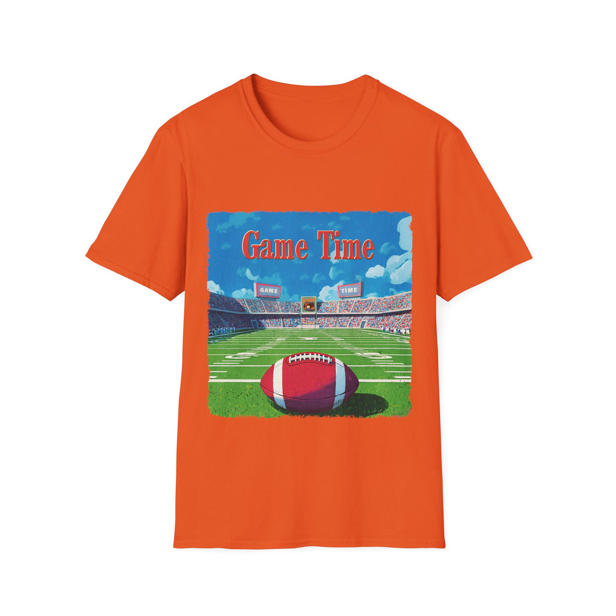 🏈 Football Game Time T-Shirt – Classic Sports Tee for Football Fans, Unisex, Colors ⚫🔵🔴🟠🟡⚪
