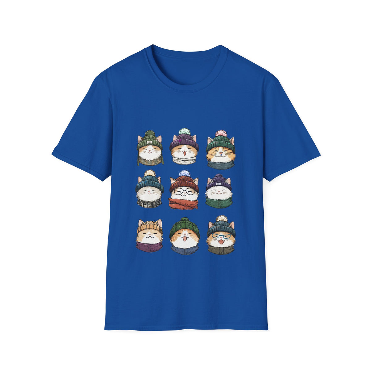 😸 Cute Kitty Collage T-Shirt – Adorable Cats, Unisex, Colors ⚫🔵🔴🟠🟡⚪