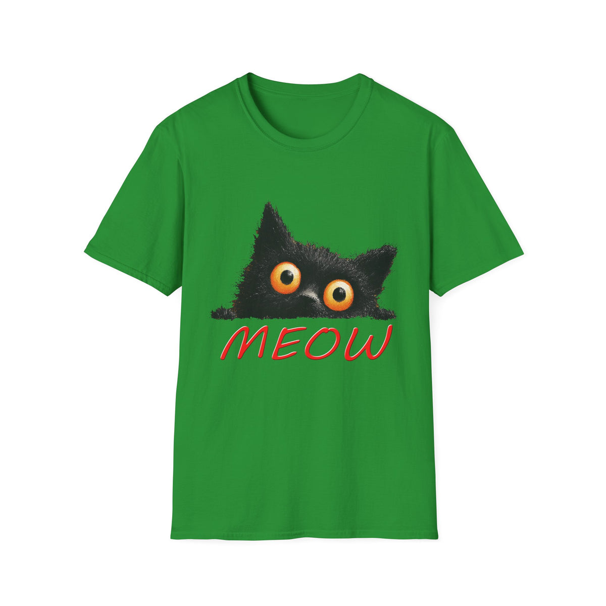🐱 Curious Kitty T-Shirt, Unisex, Colors ⚫🔵🔴🟢🟠🟡⚪