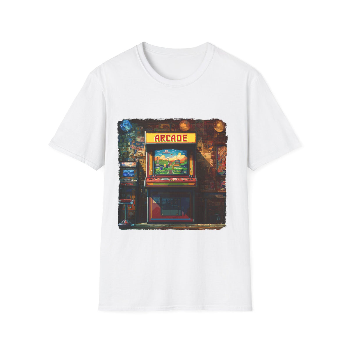 👾 Retro Arcade Gamer T-Shirt – Classic Gaming Vibes & 80s Nostalgia, Unisex, Colors ⚫🔵🔴🟠🟡⚪