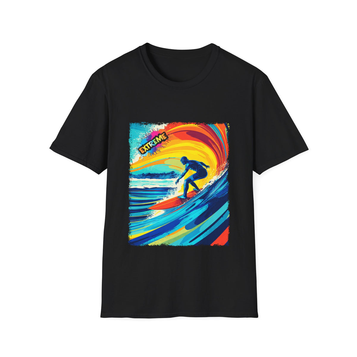 🏄  Surf Extreme Style – Ride the Wave, Sports T-Shirt, Unisex, Colors ⚫🔵🔴🟡⚪