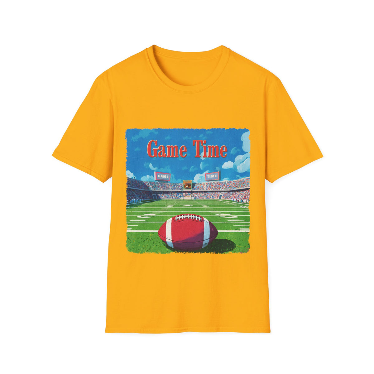 🏈 Football Game Time T-Shirt – Classic Sports Tee for Football Fans, Unisex, Colors ⚫🔵🔴🟠🟡⚪