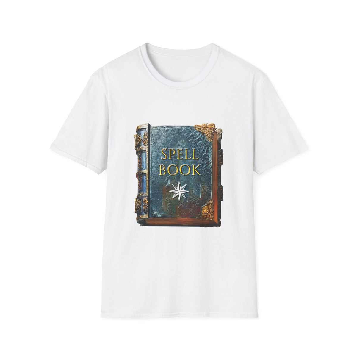 🔮 Mystical Spell Book T-Shirt – Vintage Magic Grimoire Graphic Tee, Unisex, Colors ⚫🔵🔴🟢🟠🟡⚪