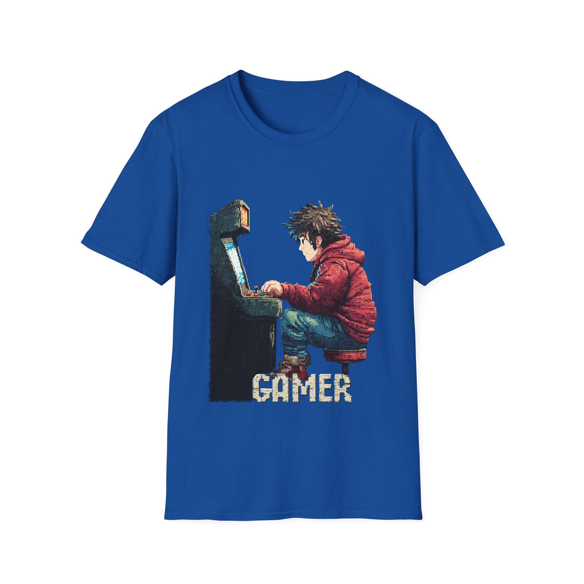 🕹️ Retro Arcade Gamer T-Shirt, Unisex, Colors ⚫🔵🔴🟠🟡⚪