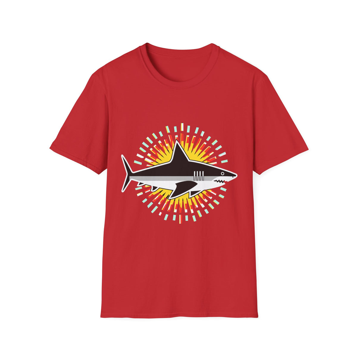 🦈 Shark Vintage Ocean Graphic T-Shirt, Unisex, Colors ⚫🔵🔴🟡⚪