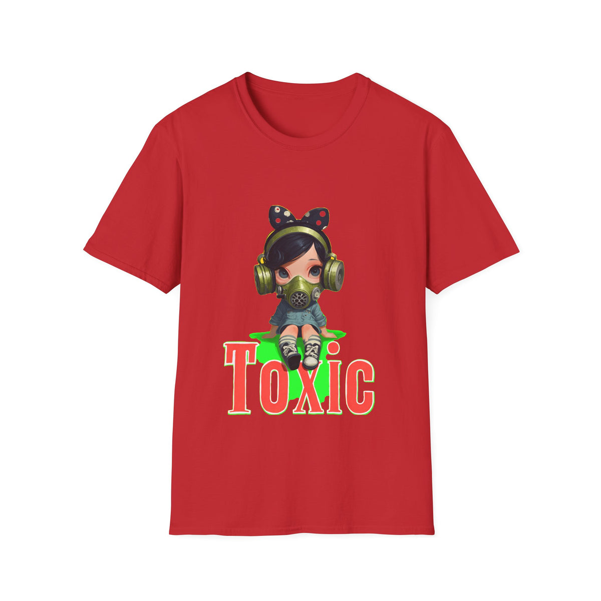 ☢️ Cute Toxic Girl – Chaos Graphic T-Shirt, Unisex, Colors ⚫🔵🔴🟠🟡⚪