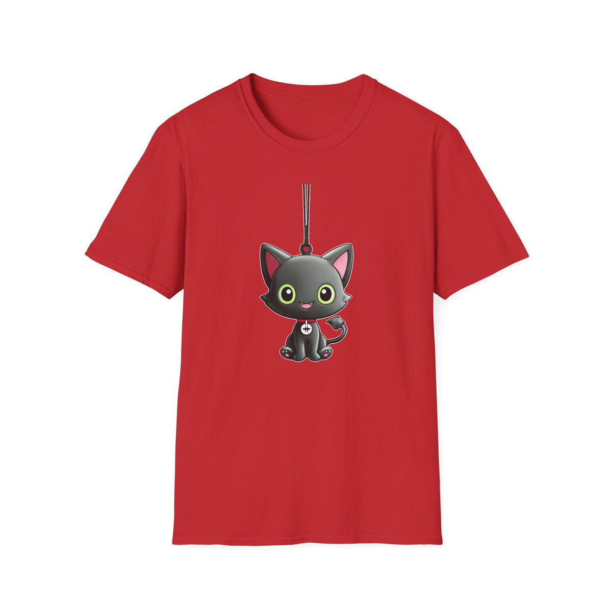 😻 Cat Necklace Graphic T-Shirt – Cute Feline Lover Tee, Unisex, Colors ⚫🔵🔴🟡⚪