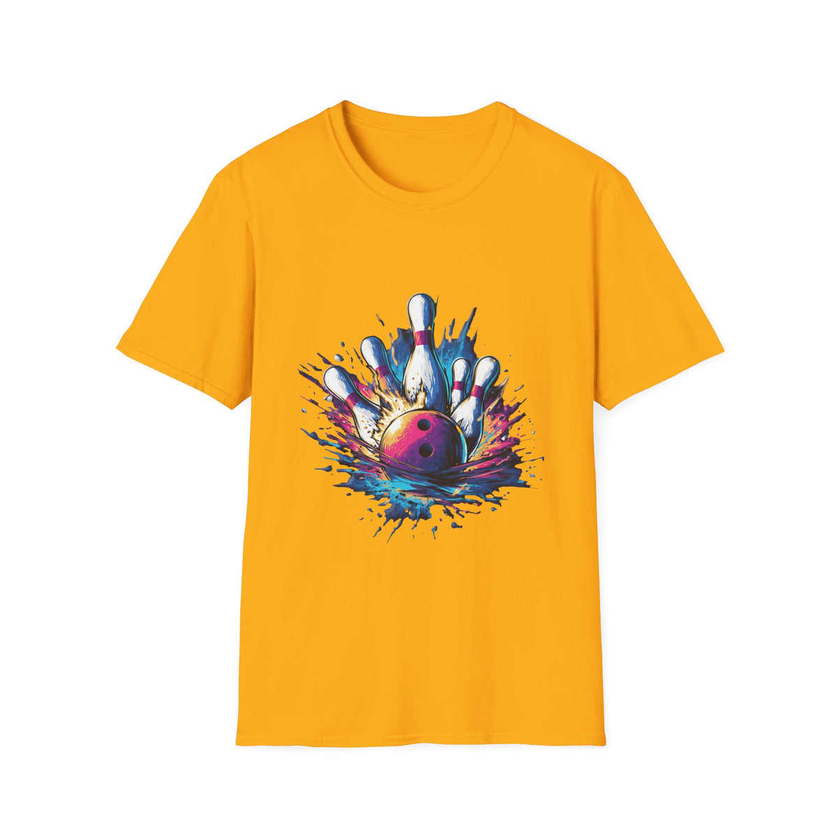 🎳 Strike in Motion Bowling Sports T-Shirt, Unisex, Colors ⚫🔵🔴🟡⚪