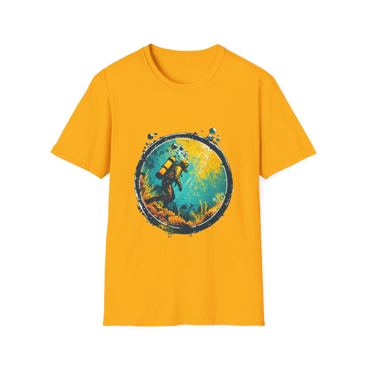🤿 Dive into Adventure – Scuba Diving Sports T-Shirt, Unisex, Colors ⚫🔵🔴🟠🟡⚪