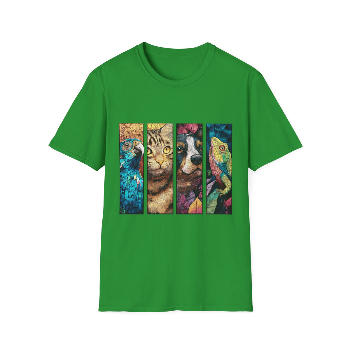 🐾 Pet Lovers Collage T-Shirt – Cute Pets Graphic Tee Animal Lover, Unisex, Colors ⚫🔵🔴🟢🟠🟡⚪